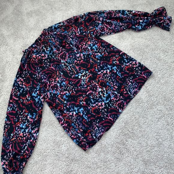 Sois Inspire Split Neck Printed Blouse Top Sz S - Picture 9 of 9